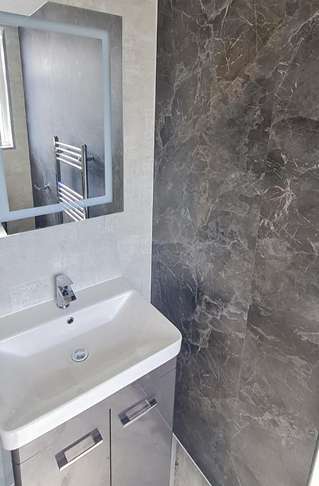 Wetwall Installations Titan Plumbing - Mermaid Collection, Welsh Slate and Light Stone