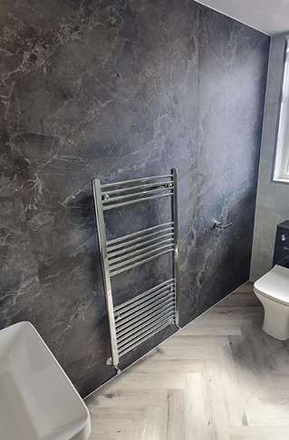 Wetwall Installations Titan Plumbing - Mermaid Collection, Welsh Slate and Light Stone