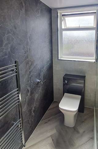 Wetwall Installations Titan Plumbing - Mermaid Collection, Welsh Slate and Light Stone