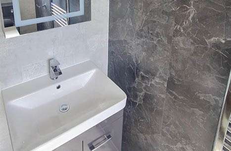 Wetwall Installations Titan Plumbing - Mermaid Collection, Welsh Slate and Light Stone