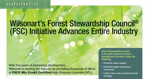 Wilsonart’s FSC® Initiative Advances Entire Industry