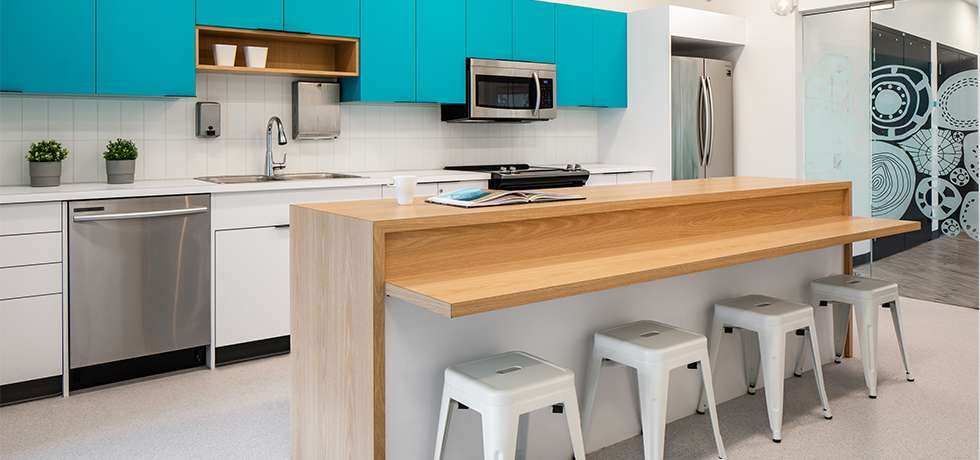 Office Kitchen Foundry Ridge Meadows | Work Design Studio | Upper Left Photography