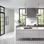 Pro Kitchen Island with Laminate Cabinet Fronts and Quartz Countertops