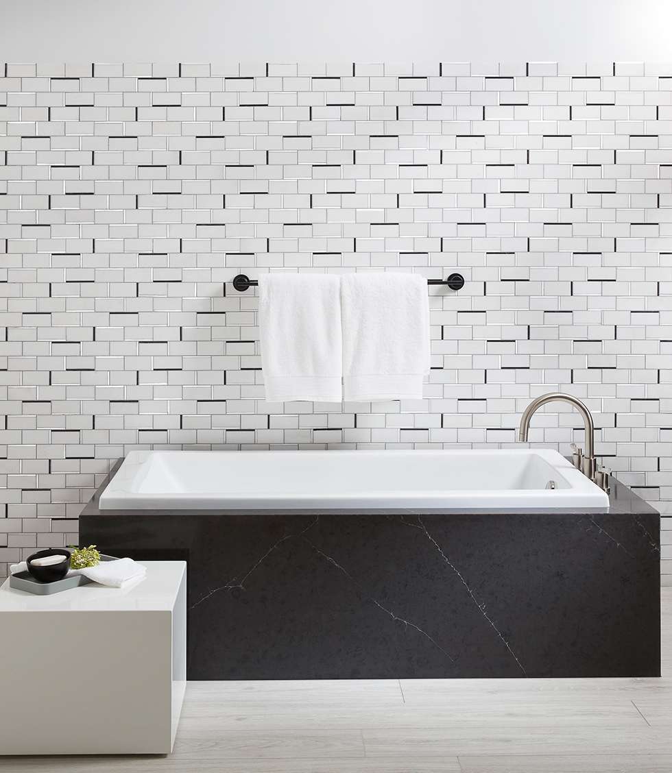 Modern Statement Bath with Quartz Tub Deck