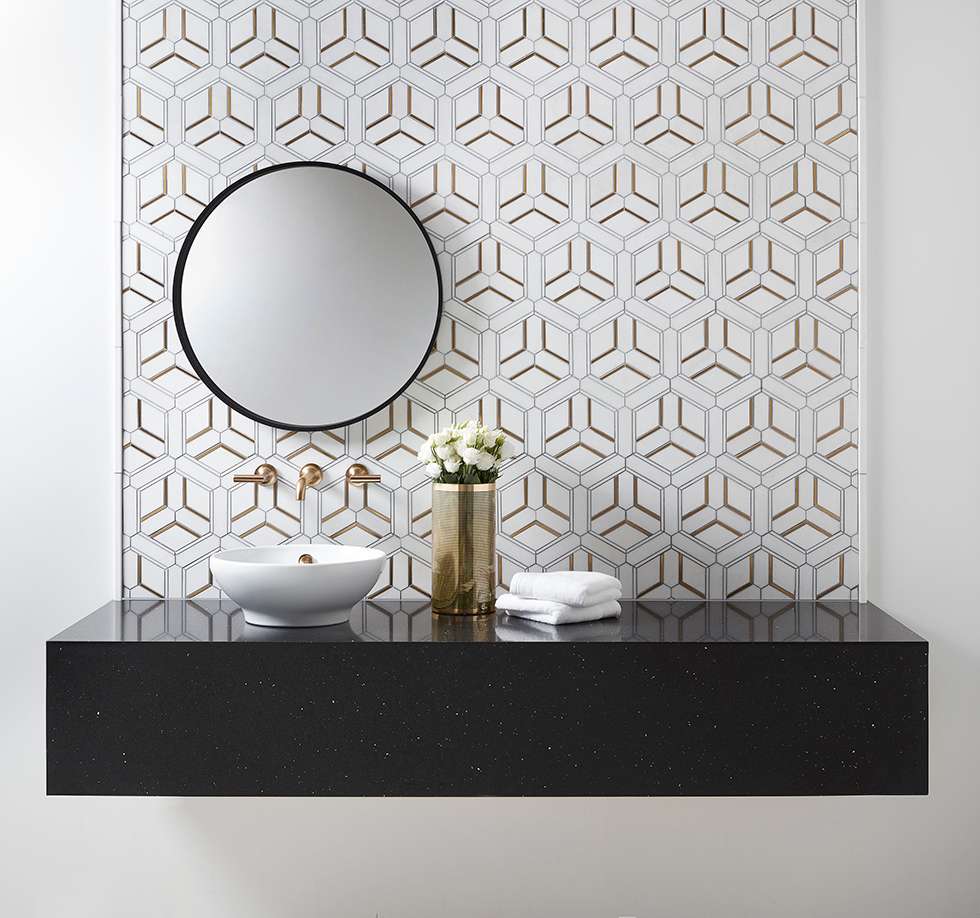 Modern Statement Vanity with Quartz Vanity Top