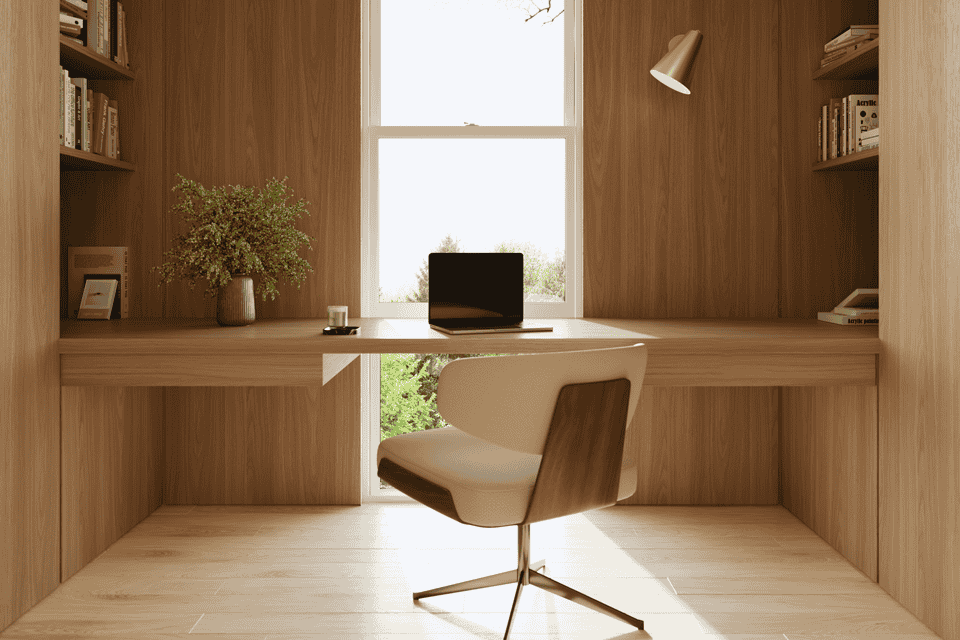 Color Drenched Custom Home Office