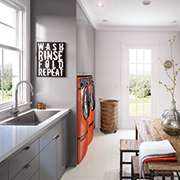 Modern Laundry Room with Laminate Countertop and Cabinet Fronts