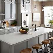 Light Casual Kitchen with Quartz Countertop