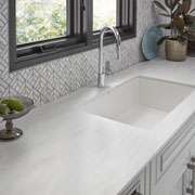 Solid Surface | Beige Travertine Contemporary Kitchen