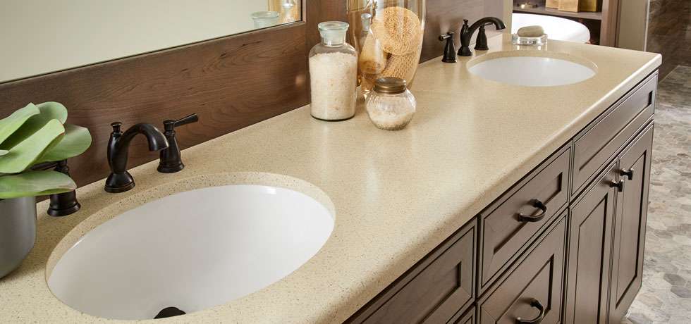 Champagne Ice | Solid Surface Bath | the look of quartz with a touch of sparkle from mirror chips