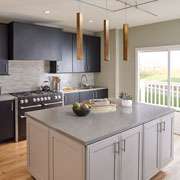 Flint Rock | Solid Surface Kitchen | features large translucent chips