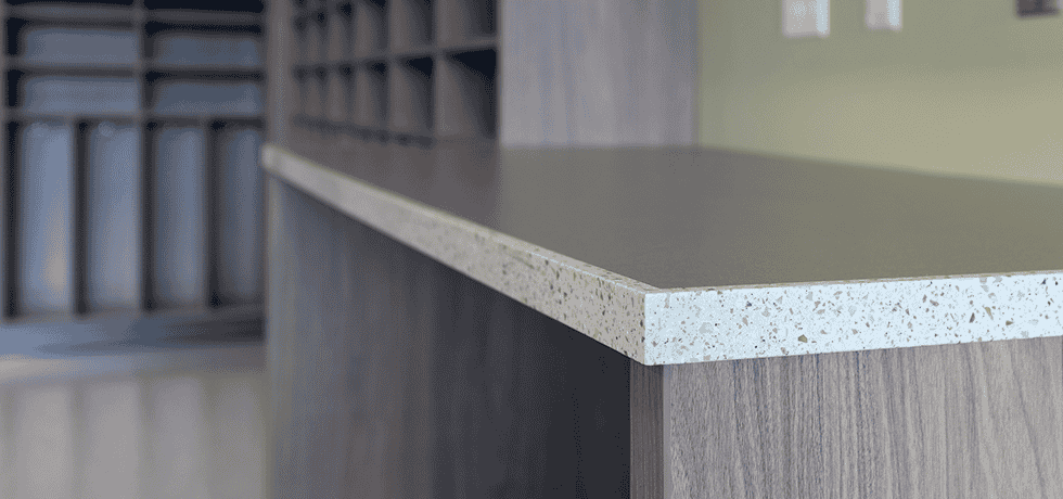 Immaculate Work Space | Solid Surface in Sea Stone