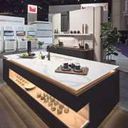 KBIS 2018 | Bold Classic Kitchen | Reverse Knife Edge Quartz